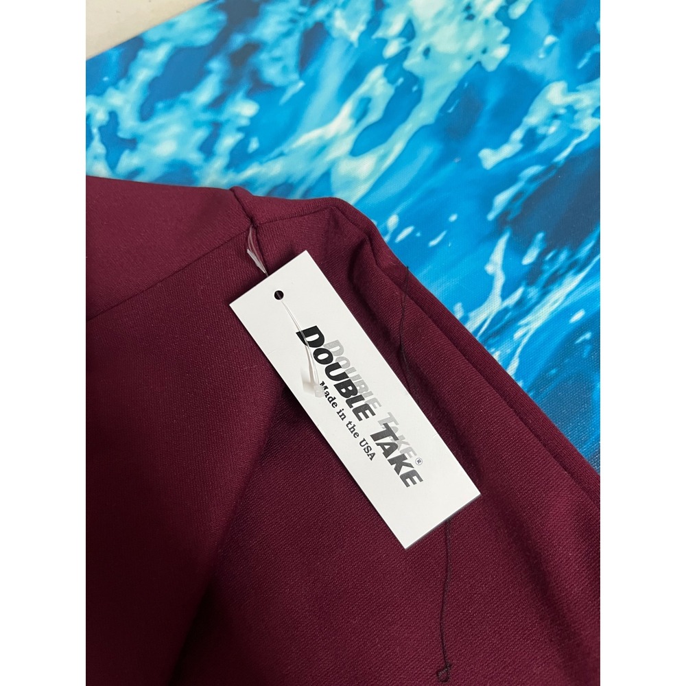 ☀️Double Take Burgundy High Waisted Bodycon Pencil Midi Skirt NWT Medium - Picture 5 of 7